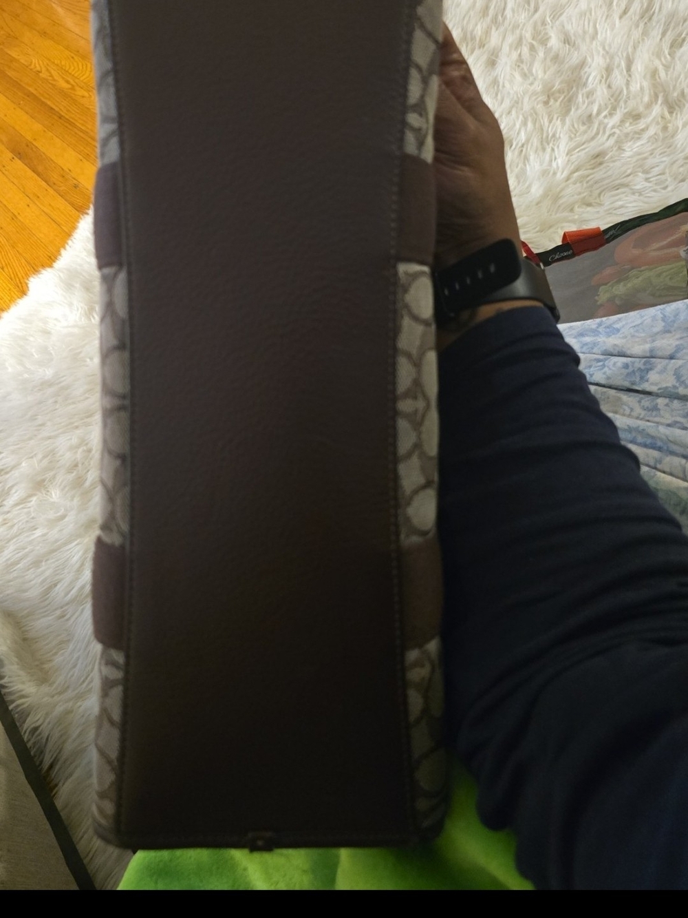 Coach Signature Canvas and Brown Leather Tote Bag - Picture 4 of 5
